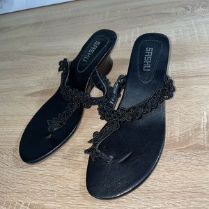 Vintage Black Sashu Sandals